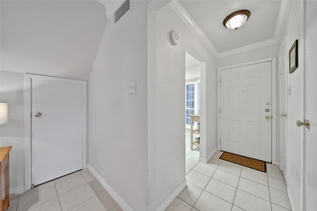 2002 Gentryside Dr Unit 117, Houston, TX 77077 - foyer with light tile patterned floors and ornamental molding