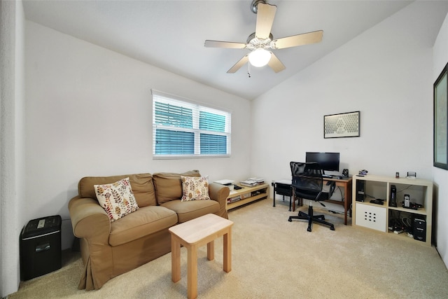 2002 Gentryside Dr Unit 117, Houston, TX 77077 - office featuring carpet, vaulted ceiling, and ceiling fan