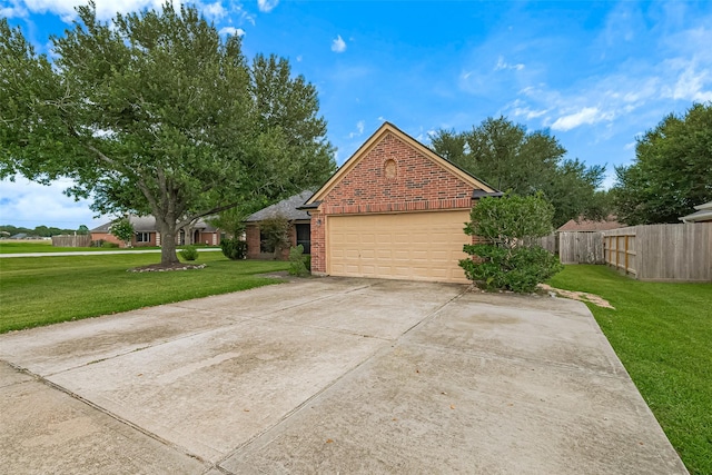 3803 Doveswood Cir, Needville, TX 77461 - view of side of property with brick siding, concrete driveway, and an attached garage