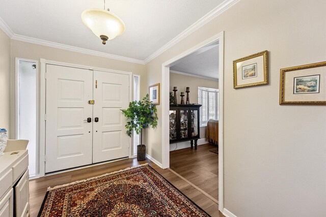 3101 Yost Blvd, Pearland, TX 77581 - entryway with ornamental molding and wood finished floors