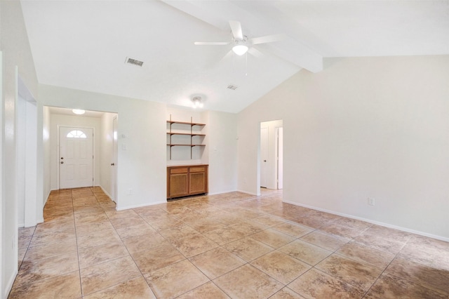 10314 Paintbrush Ln, Sugar Land, TX 77498 - empty room with ceiling fan and light tile patterned floors