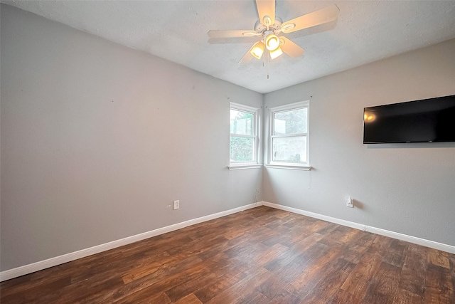 10318 Rockcrest Dr, Houston, TX 77041 - empty room with wood finished floors and a ceiling fan