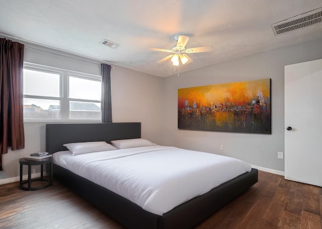 10318 Rockcrest Dr, Houston, TX 77041 - bedroom featuring wood finished floors and ceiling fan