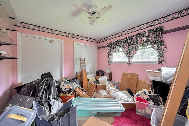 25107 Broughton St, Spring, TX 77373 - bedroom with two closets and ceiling fan