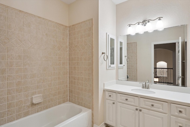 15411 Driftwood Oak Ct, Houston, TX 77059 - bathroom with vanity and shower / tub combination