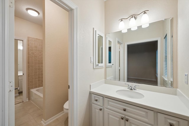 15411 Driftwood Oak Ct, Houston, TX 77059 - full bath with vanity, tile patterned flooring, and shower / tub combination