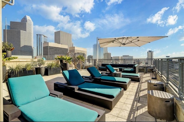 2000 Bagby St Unit 9420, Houston, TX 77002 - view of patio / terrace featuring outdoor lounge area and a skyline view