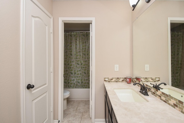 6034 Gracys Landing Ln, Katy, TX 77494 - full bathroom featuring vanity, tile patterned floors, and tasteful backsplash