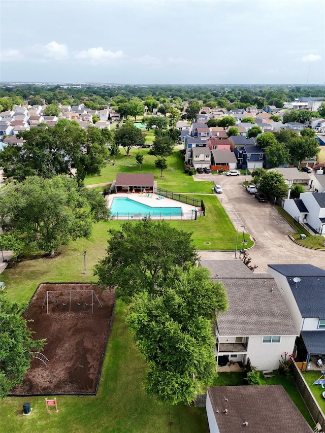 10260 Field Stone Dr, Houston, TX 77041 - aerial perspective of suburban area featuring a pool
