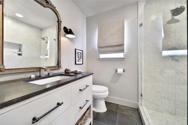 5503 Cheshire Ln, Houston, TX 77092 - bathroom with a stall shower, vanity, and tile patterned floors