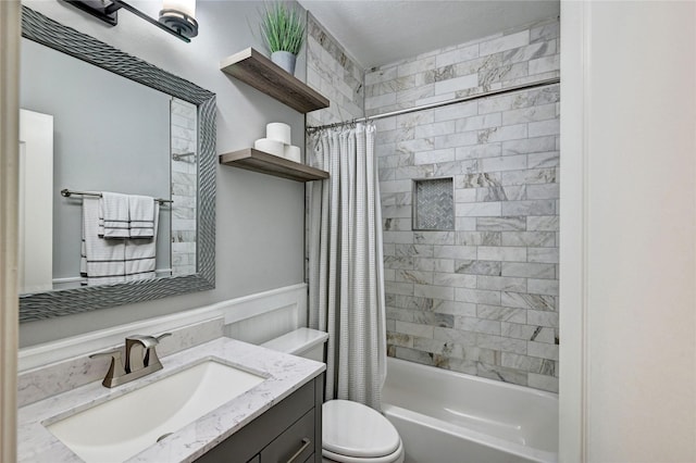5311 Persimmon Pass, Richmond, TX 77407 - bathroom featuring vanity and shower / tub combo with curtain