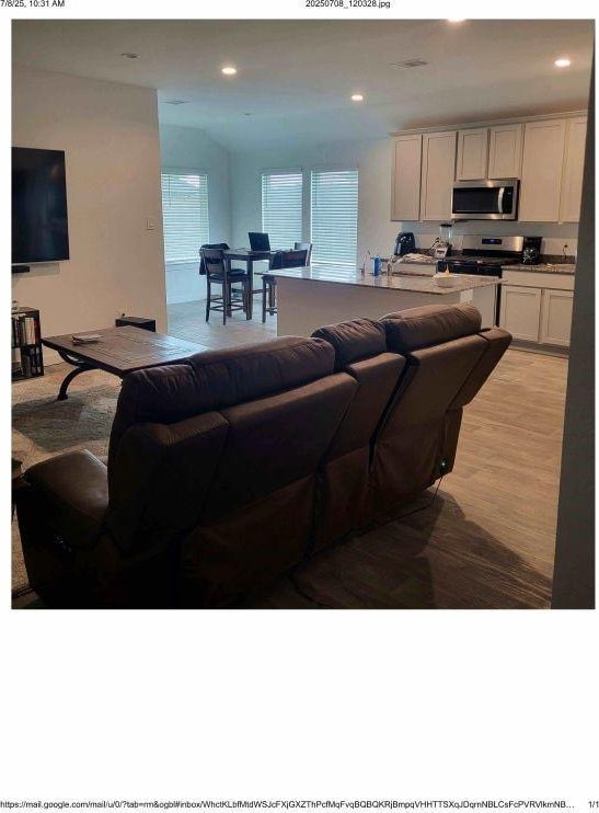 3914 Beltingham Bend Way, Fulshear, TX 77441 - living area featuring recessed lighting and light wood-type flooring