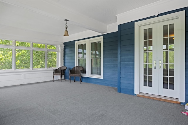 501 Branch St, Taylor, TX 76574 - sunroom with french doors and beam ceiling