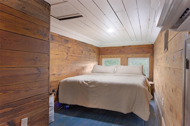 501 Branch St, Taylor, TX 76574 - bedroom with wood walls and wooden ceiling