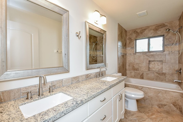 5815 Dryad Dr, Houston, TX 77035 - full bath with tiled shower / bath and double vanity
