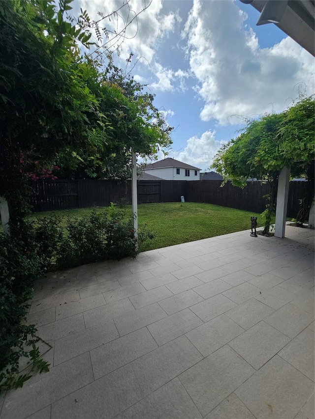 9207 Dairy View Ln, Houston, TX 77099 - fenced backyard with a patio