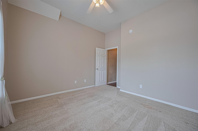 14610 Sandler Ct, Cypress, TX 77429 - unfurnished room featuring carpet, ceiling fan, and high vaulted ceiling