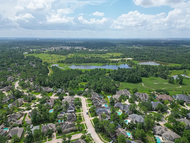 14610 Sandler Ct, Cypress, TX 77429 - aerial overview of property's location with a nearby body of water and nearby suburban area