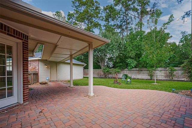 14610 Sandler Ct, Cypress, TX 77429 - fenced backyard featuring a patio