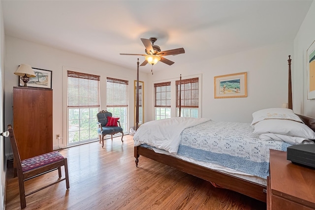 501 Gale St, Houston, TX 77009 - bedroom with multiple windows, light wood-style floors, and ceiling fan