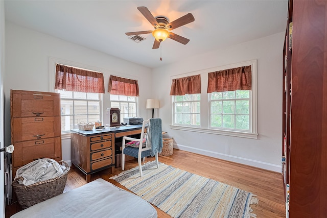501 Gale St, Houston, TX 77009 - office featuring ceiling fan and wood finished floors