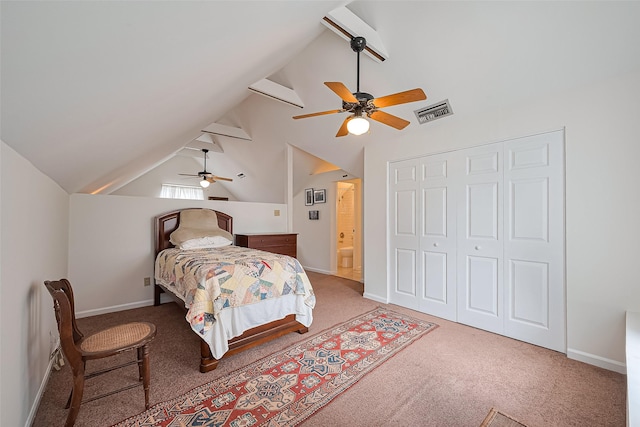 501 Gale St, Houston, TX 77009 - bedroom featuring carpet floors, a closet, and ceiling fan