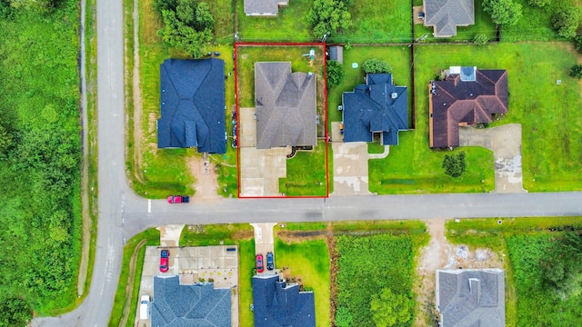 203 Pinedale Ave, Arcola, TX 77583 - aerial perspective of suburban area featuring property boundaries highlighted