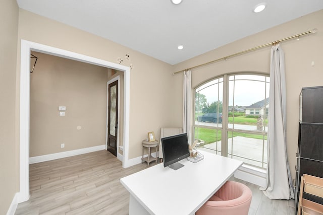 203 Pinedale Ave, Arcola, TX 77583 - office space featuring light wood-style flooring and recessed lighting