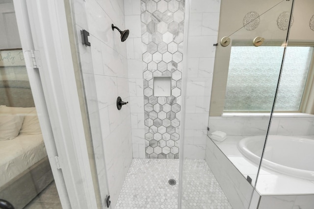 203 Pinedale Ave, Arcola, TX 77583 - full bath featuring a bath and a tile shower