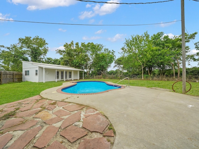 5010 Riverview Dr, Alvin, TX 77511 - view of swimming pool featuring a patio area and french doors