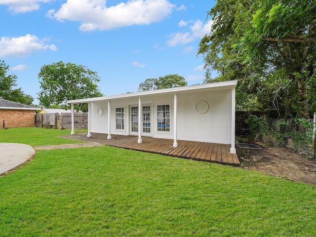 5010 Riverview Dr, Alvin, TX 77511 - back of house with a deck and french doors