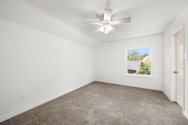 1922 Stormcroft Cir, Katy, TX 77450 - carpeted empty room featuring a ceiling fan and vaulted ceiling