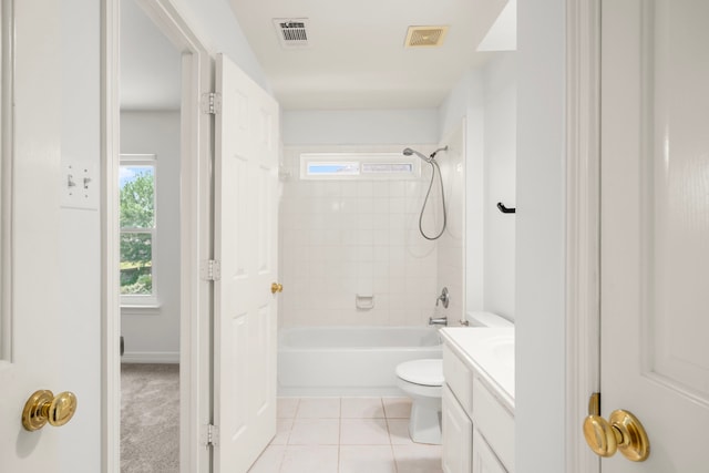 1922 Stormcroft Cir, Katy, TX 77450 - full bath featuring vanity, shower / tub combination, plenty of natural light, and tile patterned flooring