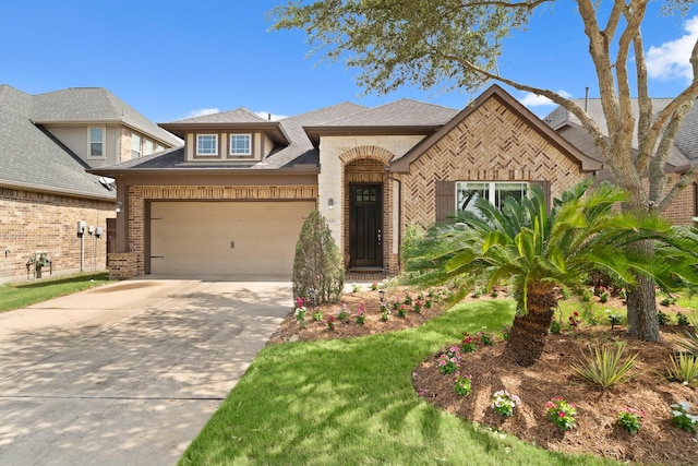 3426 Satton Ranch Ln, Fulshear, TX 77441 - view of front of property with brick siding, concrete driveway, an attached garage, and roof with shingles