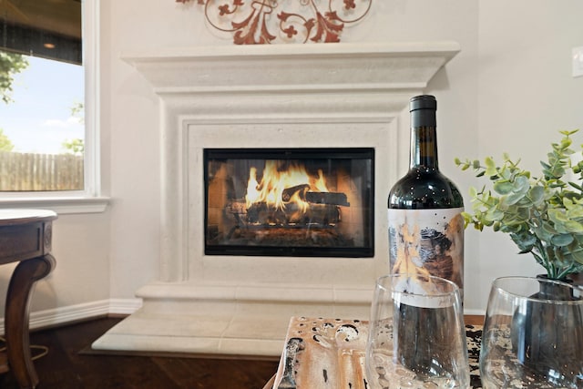 3426 Satton Ranch Ln, Fulshear, TX 77441 - detailed view of a glass covered fireplace and wood finished floors