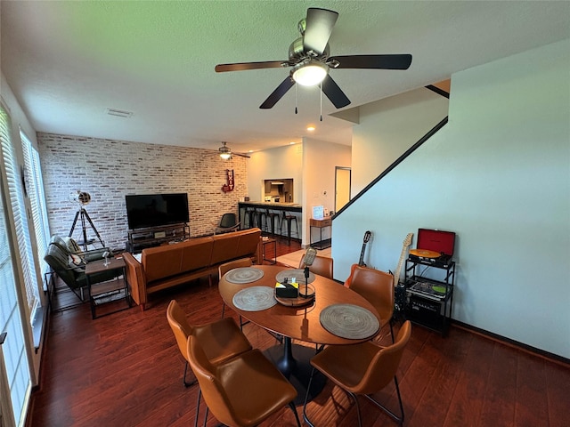3244 Poe Dr, Montgomery, TX 77356 - dining space featuring wood-type flooring and a ceiling fan