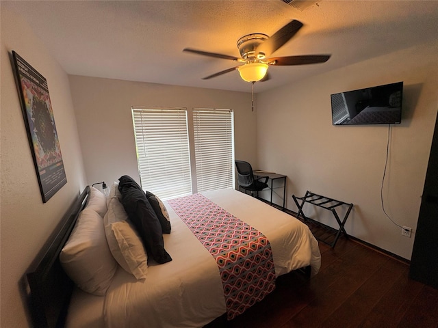 3244 Poe Dr, Montgomery, TX 77356 - bedroom with hardwood / wood-style flooring and a ceiling fan