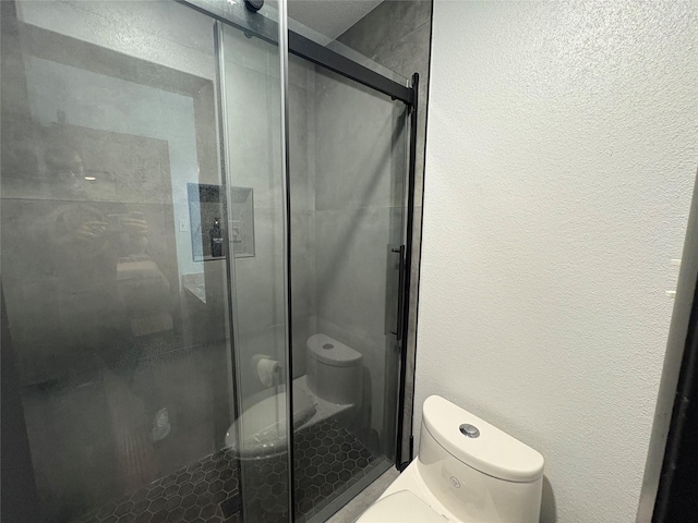3244 Poe Dr, Montgomery, TX 77356 - full bath with a shower stall and a textured wall