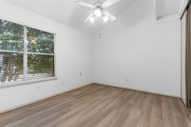 2930 Grants Lake Blvd Unit 2404, Sugar Land, TX 77479 - unfurnished room featuring vaulted ceiling, light wood-style flooring, and ceiling fan