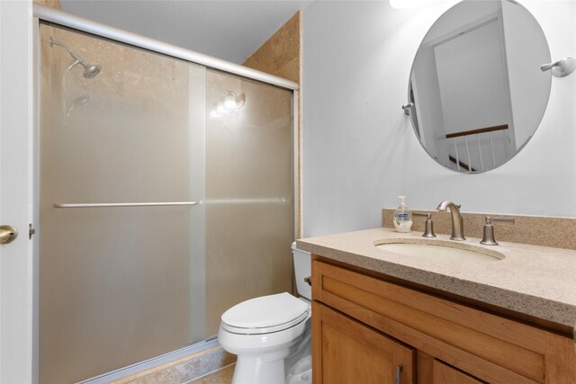 2930 Grants Lake Blvd Unit 2404, Sugar Land, TX 77479 - full bathroom with vanity, a shower stall, and tile patterned flooring