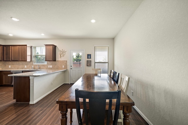 6406 Shadowbrook Hollow Trl, Katy, TX 77493 - dining room with dark wood-type flooring and recessed lighting