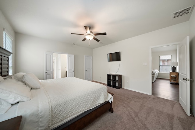 6406 Shadowbrook Hollow Trl, Katy, TX 77493 - bedroom with carpet flooring and a ceiling fan