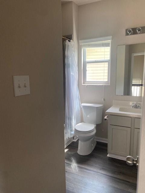 16707 Libson Falls Dr, Houston, TX 77095 - full bath featuring vanity, wood finished floors, and a shower with shower curtain