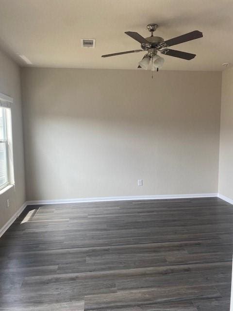 16707 Libson Falls Dr, Houston, TX 77095 - empty room with dark wood finished floors and a ceiling fan