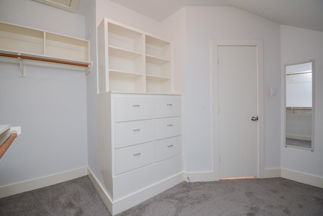 9703 Riddlewood Ln, Houston, TX 77025 - walk in closet featuring carpet floors and lofted ceiling
