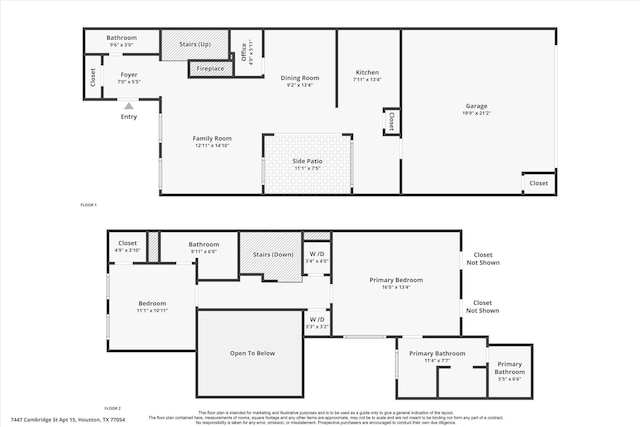 7447 Cambridge St Unit 15, Houston, TX 77054 - view of floor plan / room layout