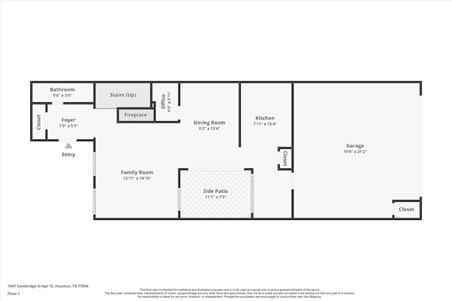 7447 Cambridge St Unit 15, Houston, TX 77054 - view of home floor plan