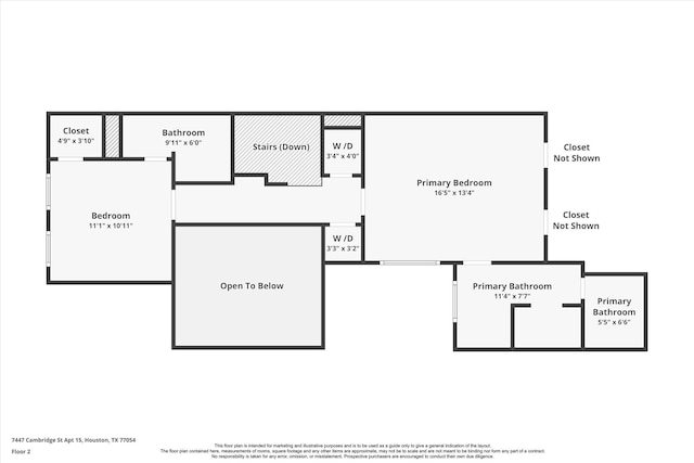 7447 Cambridge St Unit 15, Houston, TX 77054 - view of property floor plan