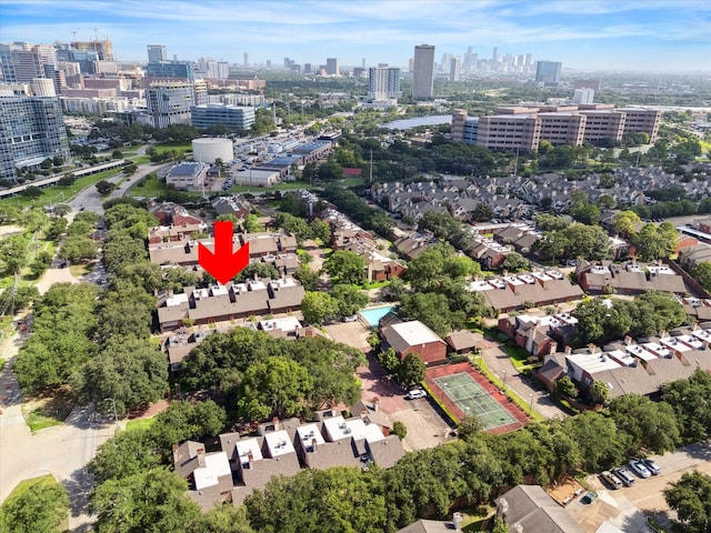 7447 Cambridge St Unit 15, Houston, TX 77054 - drone / aerial view of city skyline