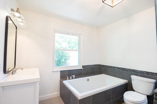 1025 Hathaway Ln, Marque, TX 77568 - bathroom featuring vanity and a garden tub